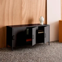Mobile TV industriale in metallo 3 ante 120cm