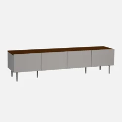 Mobile TV in metallo e decorazione in legno 4 ante, 180cm