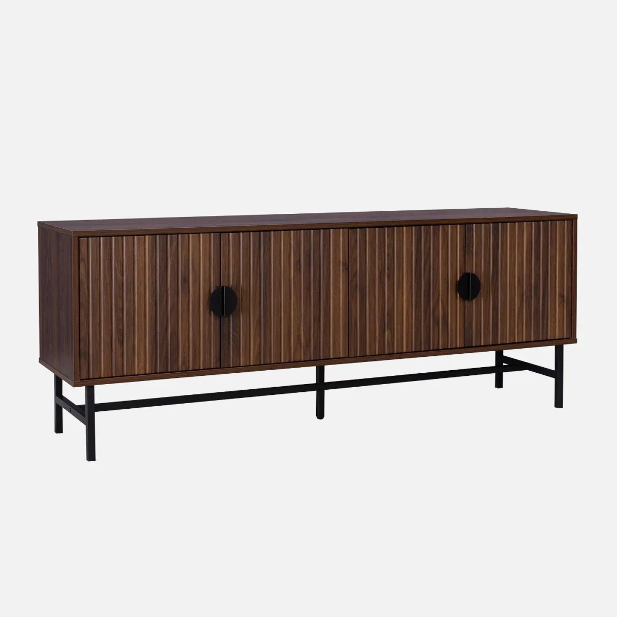 sweeek Mobile TV nero effetto legno scanalato, 160cm