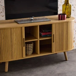 sweeek Mobile TV scandinavo con 2 ante scorrevoli, 120cm