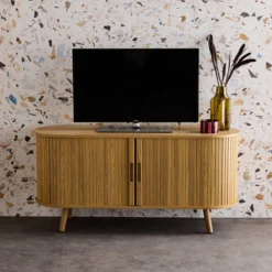 sweeek Mobile TV scandinavo con 2 ante scorrevoli, 120cm
