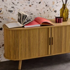 sweeek Mobile TV scandinavo con 2 ante scorrevoli, 120cm