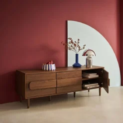 sweeek Mobile TV vintage effetto legno 3 ante 150cm