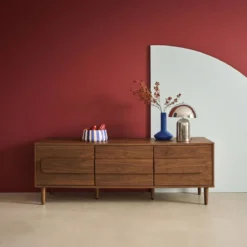 sweeek Mobile TV vintage effetto legno 3 ante 150cm
