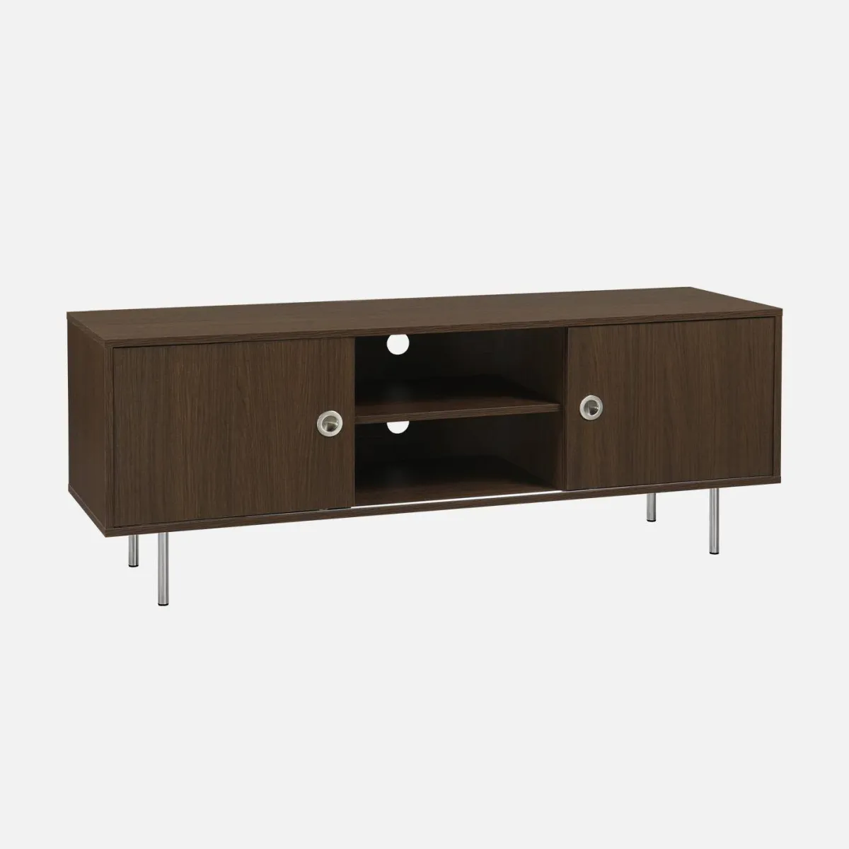 sweeek Mobile TV vintage in legno e acciaio inossidabile a 2 ante, 140cm