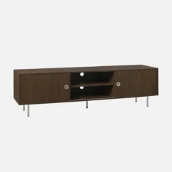 sweeek Mobile TV vintage in legno e acciaio inossidabile 2 ante, 180cm