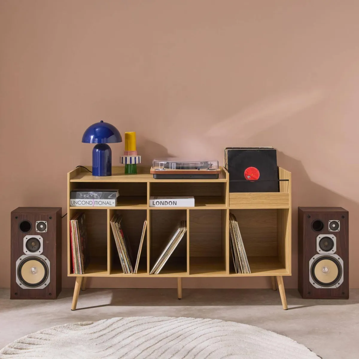 sweeek Mobile vinile XL vintage decorativo in legno, 130cm