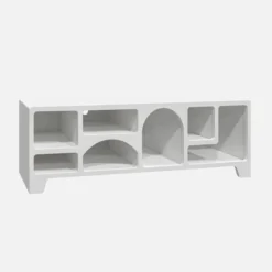 sweeek Mobilie TV organico effetto legno bianco, 160cm