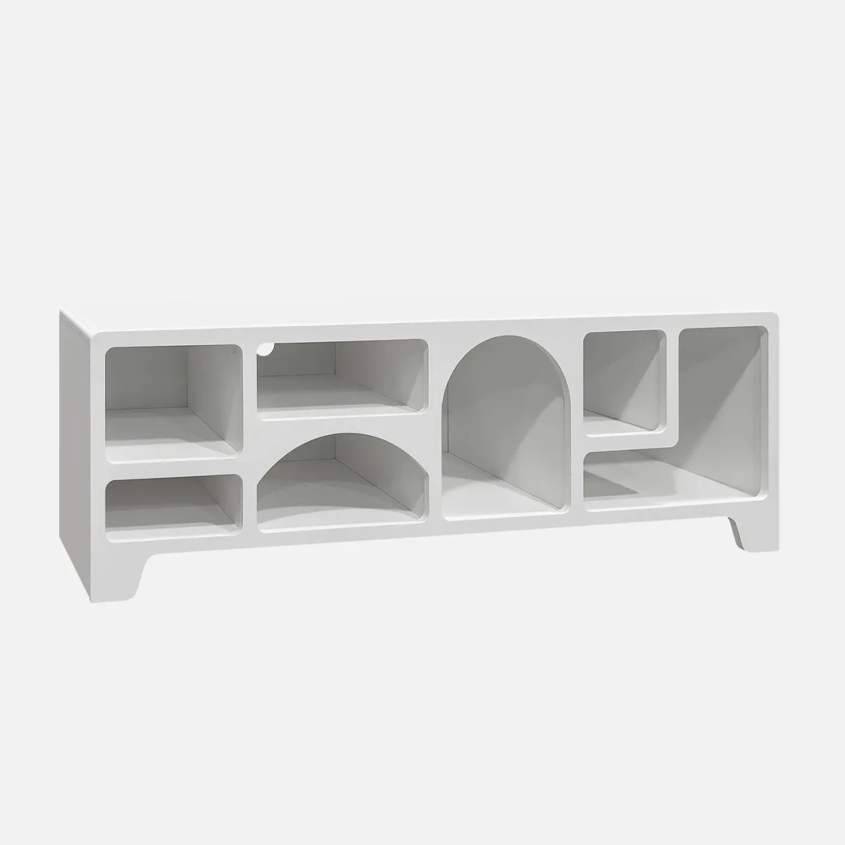 sweeek Mobilie TV organico effetto legno bianco, 160cm
