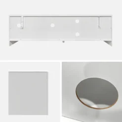 sweeek Mobilie TV organico effetto legno bianco, 160cm