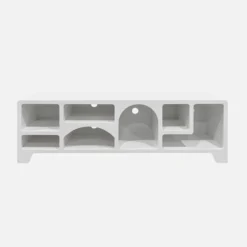 sweeek Mobilie TV organico effetto legno bianco, 160cm