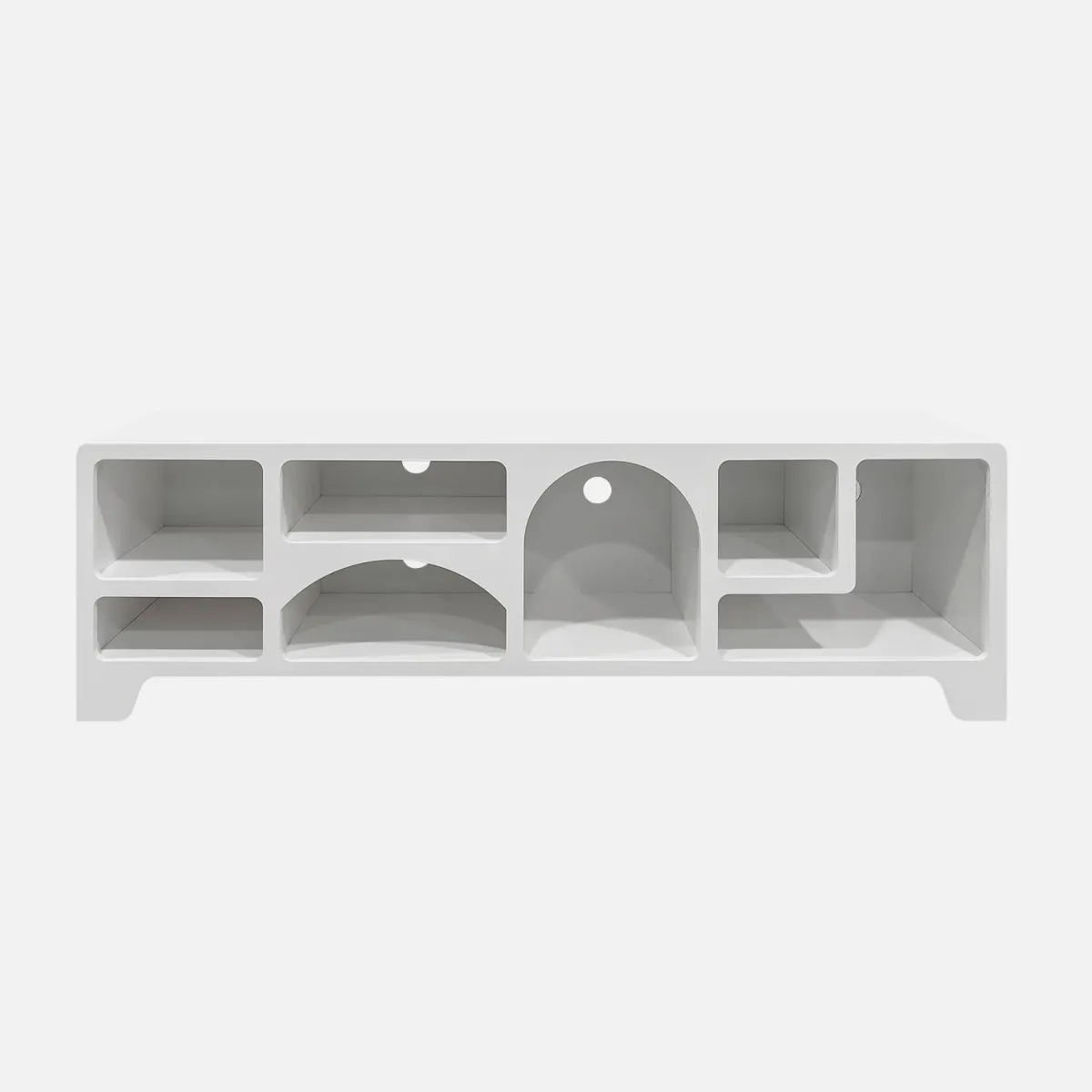 sweeek Mobilie TV organico effetto legno bianco, 160cm