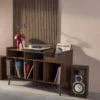sweeek Mobili per vinili XL vintage effetto legno scuro, 130cm