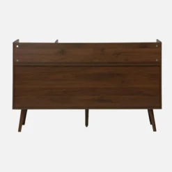 sweeek Mobili per vinili XL vintage effetto legno scuro, 130cm