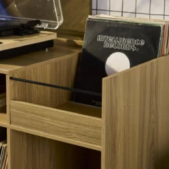 sweeek Mobili vintage per vinili con decorazioni in legno