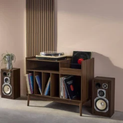 sweeek Mobili vintage per vinili effetto legno