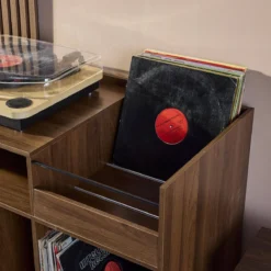 sweeek Mobili vintage per vinili effetto legno