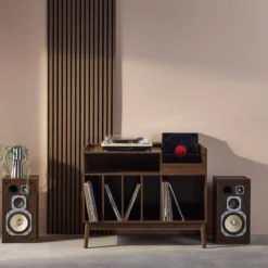 sweeek Mobili vintage per vinili effetto legno