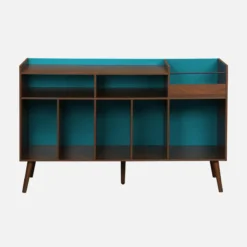 sweeek Mobili vintage per vinili effetto legno bicolore XL