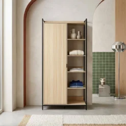 Modulo armadio con 1 armadio, 6 ripiani e 1 anta