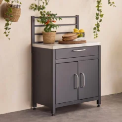sweeek Modulo cucina da esterna in acciaio 1 cassetto e 2 ante, 80cm