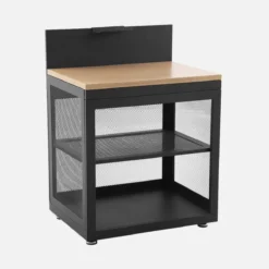 sweeek Modulo cucina da esterno acciaio e decorazione legno 1 ripiano, 80cm