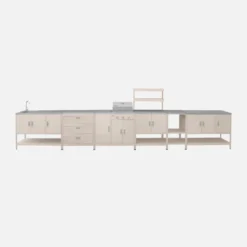 Modulo cucina da esterno con barbecue a gas a 3 bruciatori, 5 moduli