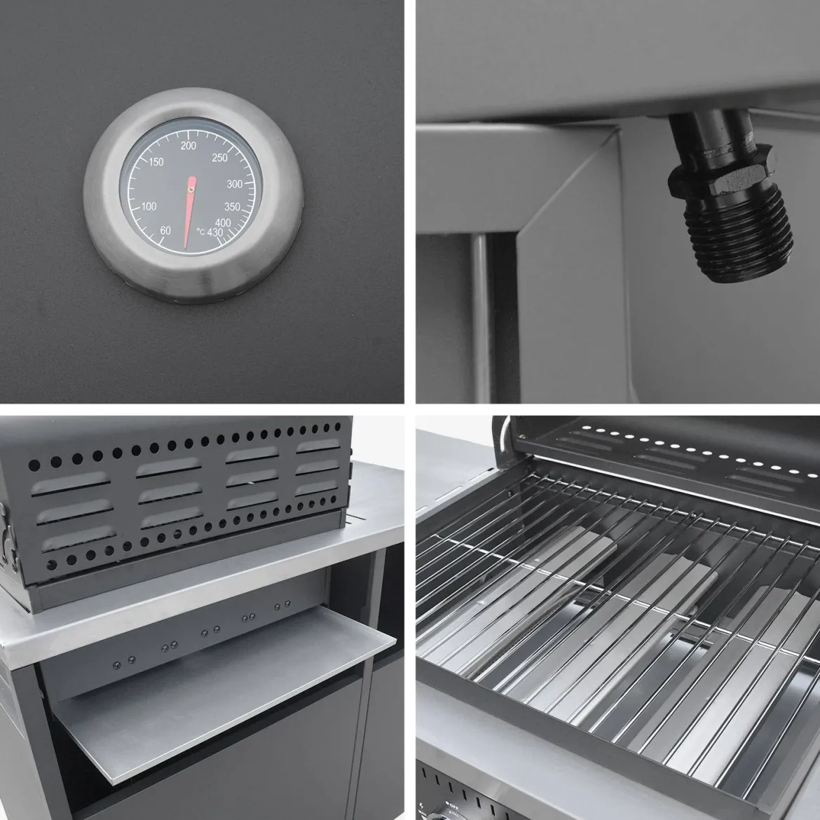 Modulo cucina da esterno con barbecue a gas a 3 bruciatori, 2 moduli