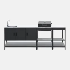 Modulo cucina da esterno con barbecue a carbonella, 3 moduli