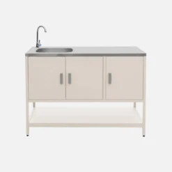 Modulo cucina da esterno con barbecue a carbonella e lavandino, 2 moduli
