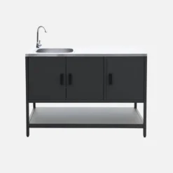 Modulo cucina da esterno con barbecue a carbonella e lavandino, 2 moduli
