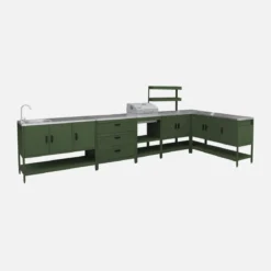 Modulo cucina da esterno con barbecue a carbonella, 6 moduli