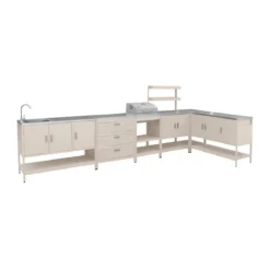 Modulo cucina da esterno con barbecue a carbonella, 6 moduli