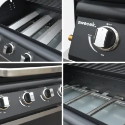 sweeek Modulo cucina da esterno con barbecue a gas 4 bruciatori, 5 moduli