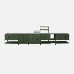 sweeek Modulo cucina da esterno con barbecue a gas a 3 bruciatori, 5 moduli