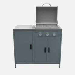 sweeek Modulo cucina da esterno con barbecue a gas a 3 bruciatori, 2 moduli