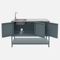 sweeek Modulo cucina da esterno con barbecue a gas a 3 bruciatori, 2 moduli