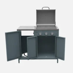 sweeek Modulo cucina da esterno con barbecue a gas a 3 bruciatori, 2 moduli