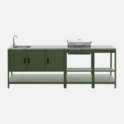 sweeek Modulo cucina da esterno con barbecue a carbonella, 3 moduli