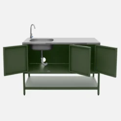 sweeek Modulo cucina da esterno con barbecue a carbonella, 3 moduli