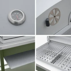 sweeek Modulo cucina da esterno con barbecue a carbonella, 3 moduli