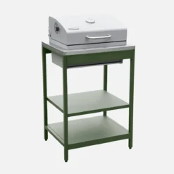 sweeek Modulo cucina da esterno con barbecue a carbonella e lavandino, 2 moduli