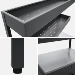 sweeek Modulo cucina da esterno con barbecue a carbonella, 6 moduli