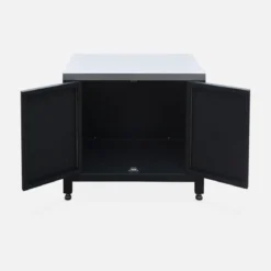 Modulo cucina da esterno in acciaio con barbecue a gas a 4 bruciatori, 80cm