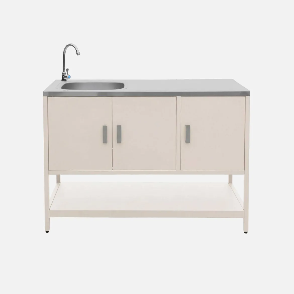 Modulo cucina da esterno in acciaio con lavandino, 120cm