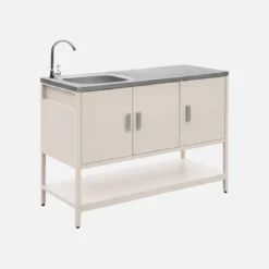 Modulo cucina da esterno in acciaio con lavandino, 120cm