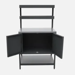 Modulo cucina da esterno in acciaio con 2 ripiani sospesi e 2 ante, 80cm
