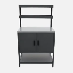 Modulo cucina da esterno in acciaio con 2 ripiani sospesi e 2 ante, 80cm