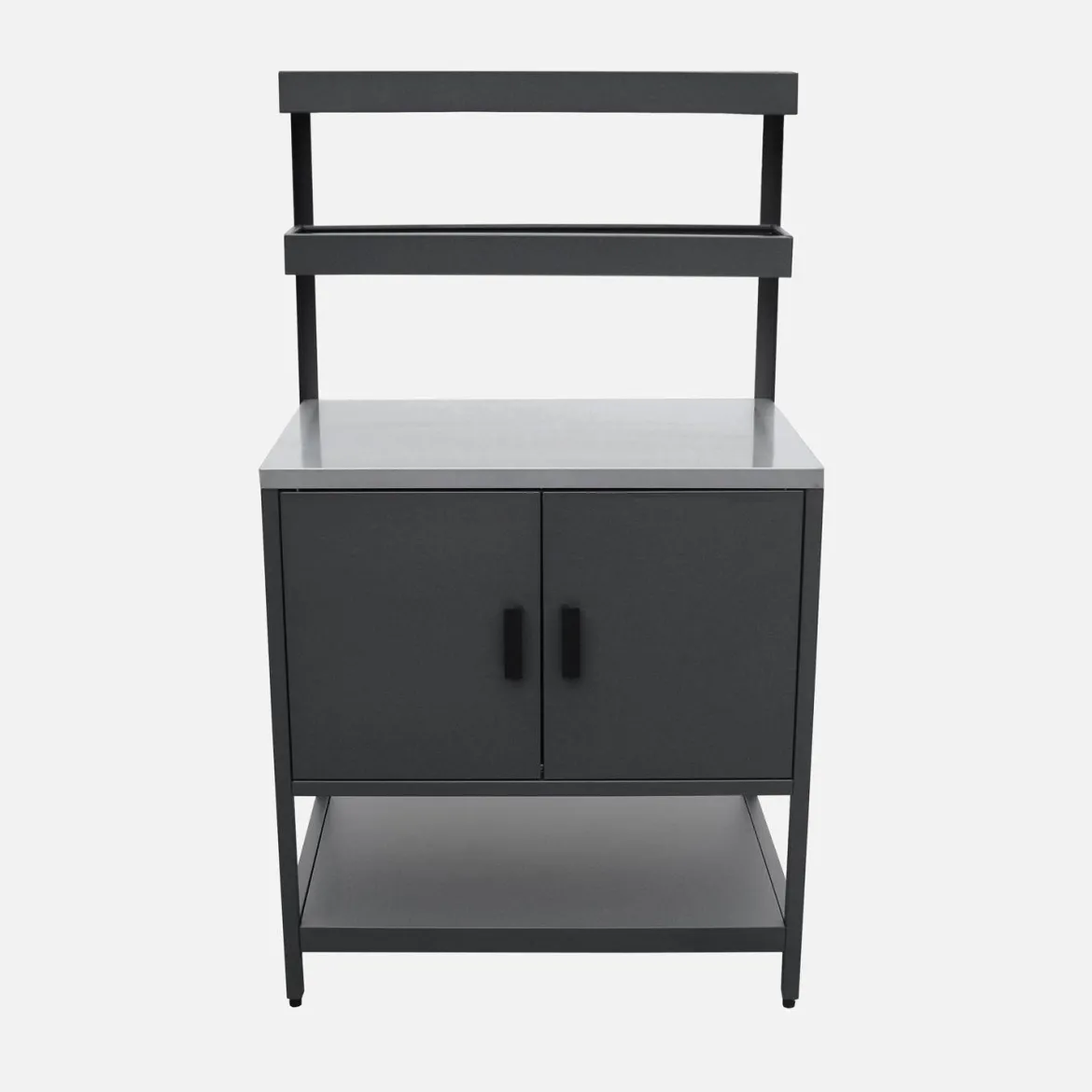 Modulo cucina da esterno in acciaio con 2 ripiani sospesi e 2 ante, 80cm