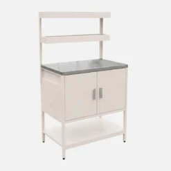 Modulo cucina da esterno in acciaio con 2 ripiani sospesi e 2 ante, 80cm